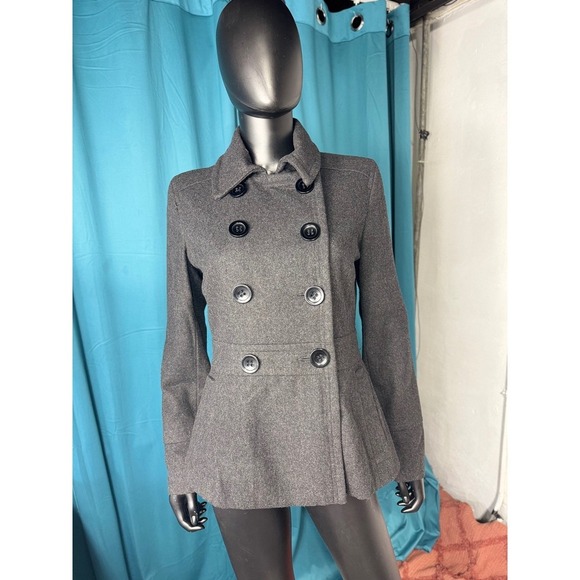 American Rag Co. Jackets & Blazers - American Rag Co vtg Womens Double Breasted Peacoat Gray Wool Blend Size Medium